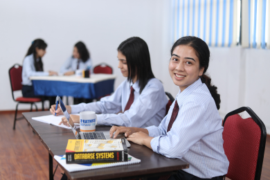 Student happy after figuring the safe rank for engineering