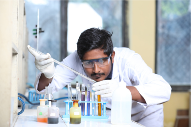 experiment at chemistry lab