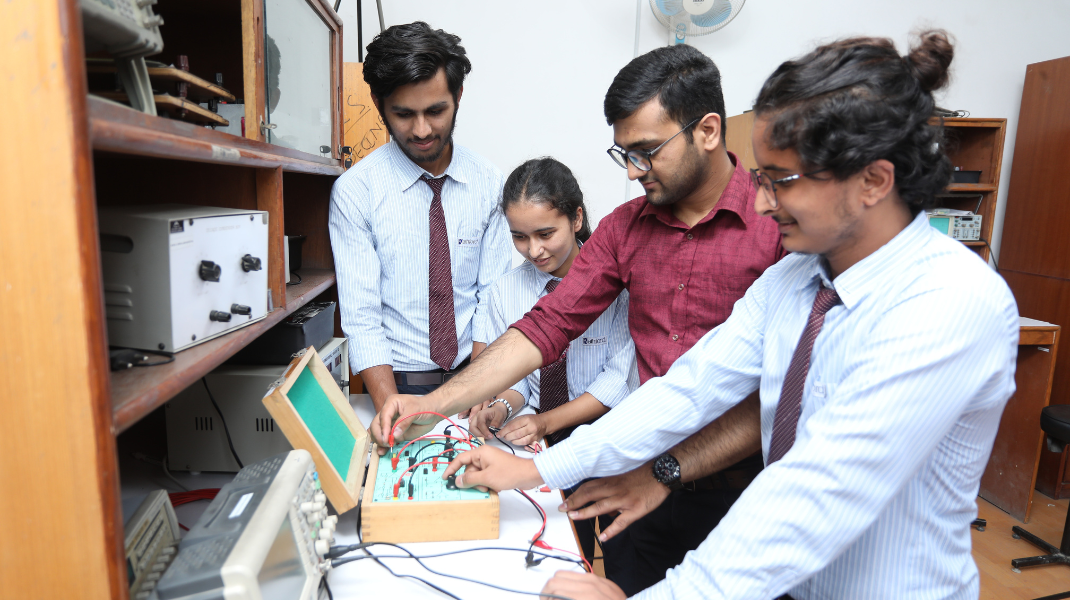 Student working with Electrical Equipment in Lab