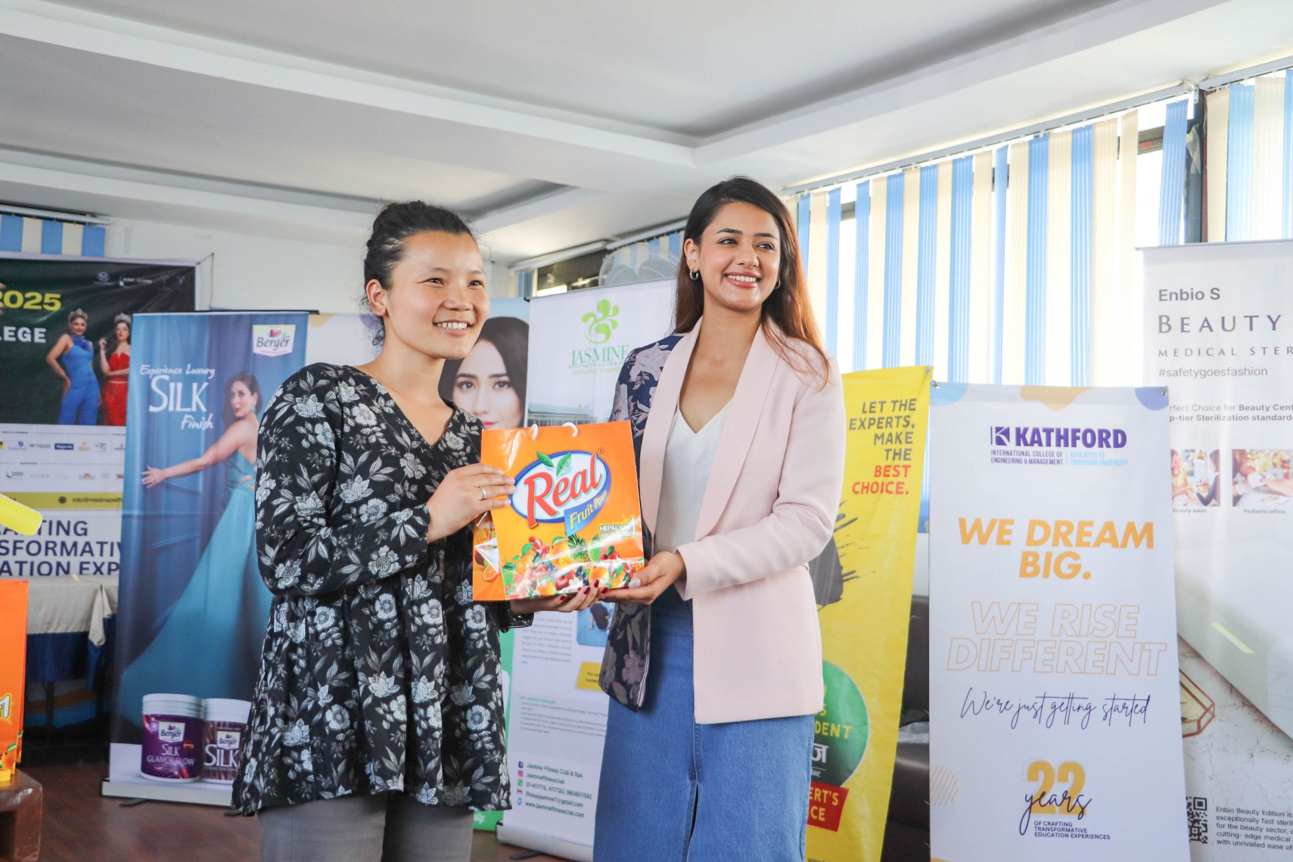 Women holding Real Fruit brand template