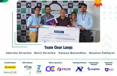 Winner of 36-Hour Hackathon at Kathford College along with event sponsers