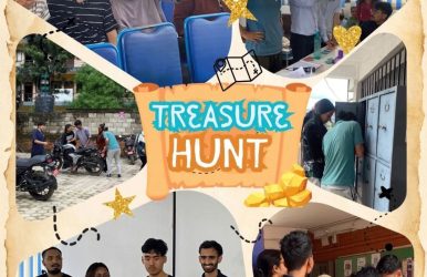 Happy participants celebrating progress and victories in Kathford Treasure Hunt