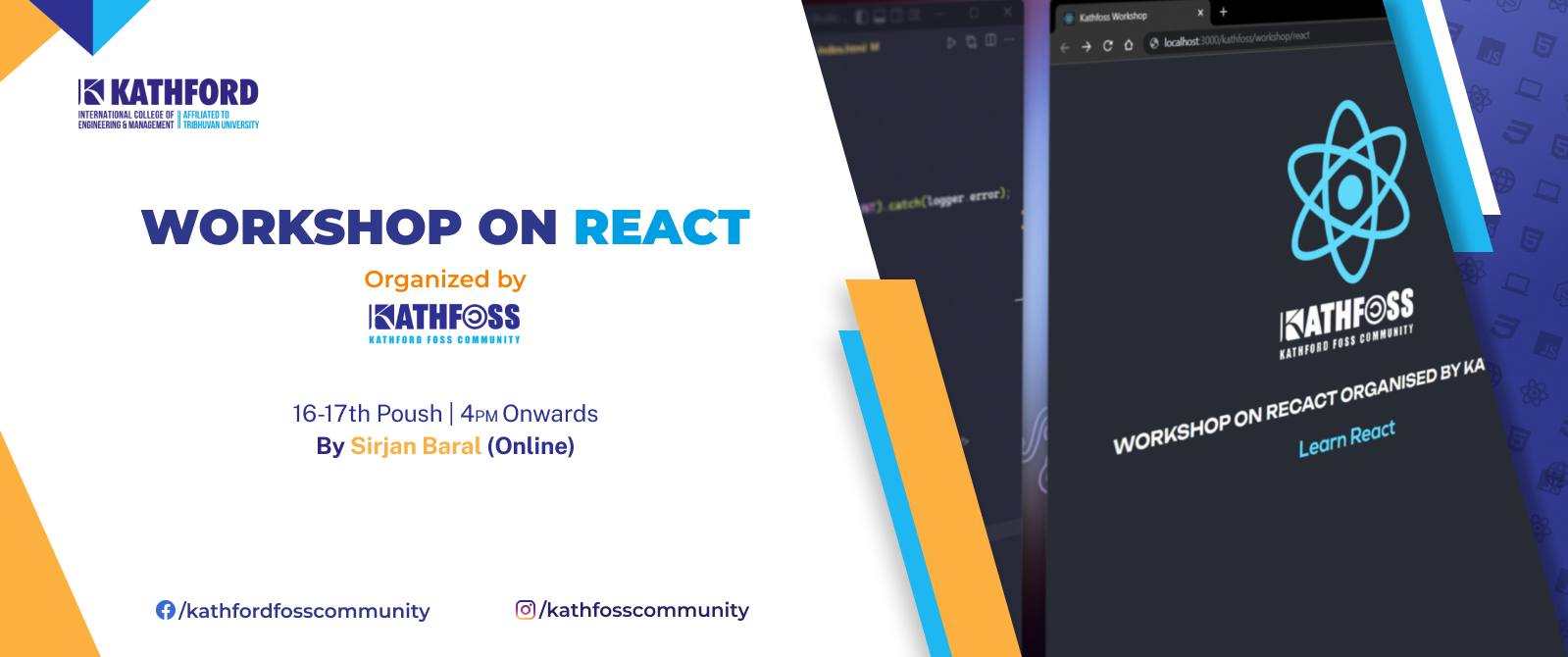 Online Workshop on React - Template Banner