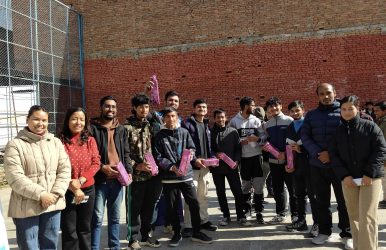 Students engaging in Treasure Hunt event