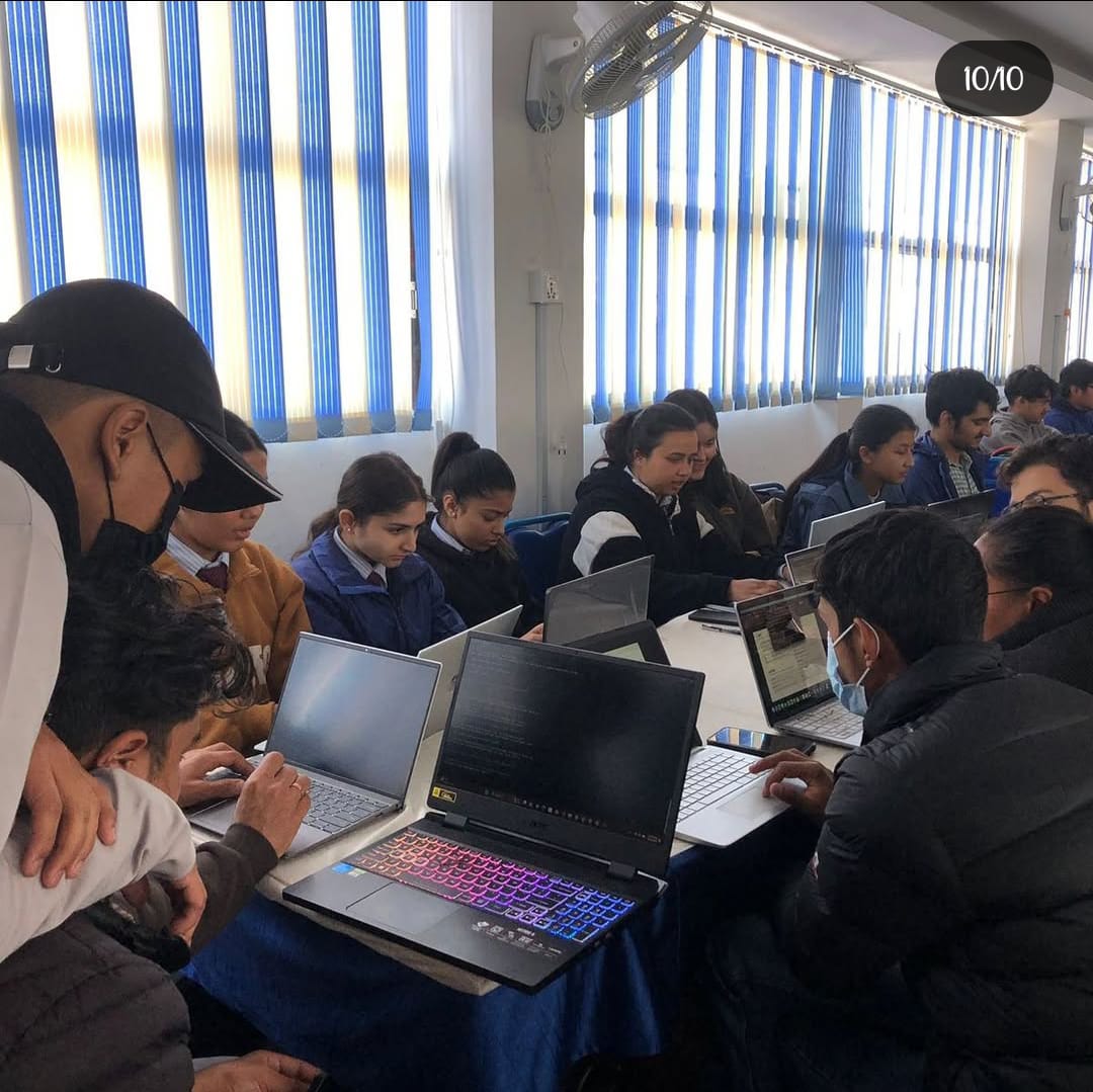 Students actively engaging in a workshop related to computer science