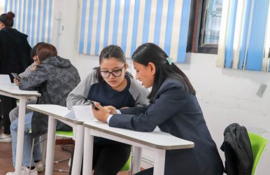 Students discussing career options after 12th in a classroom in Nepal