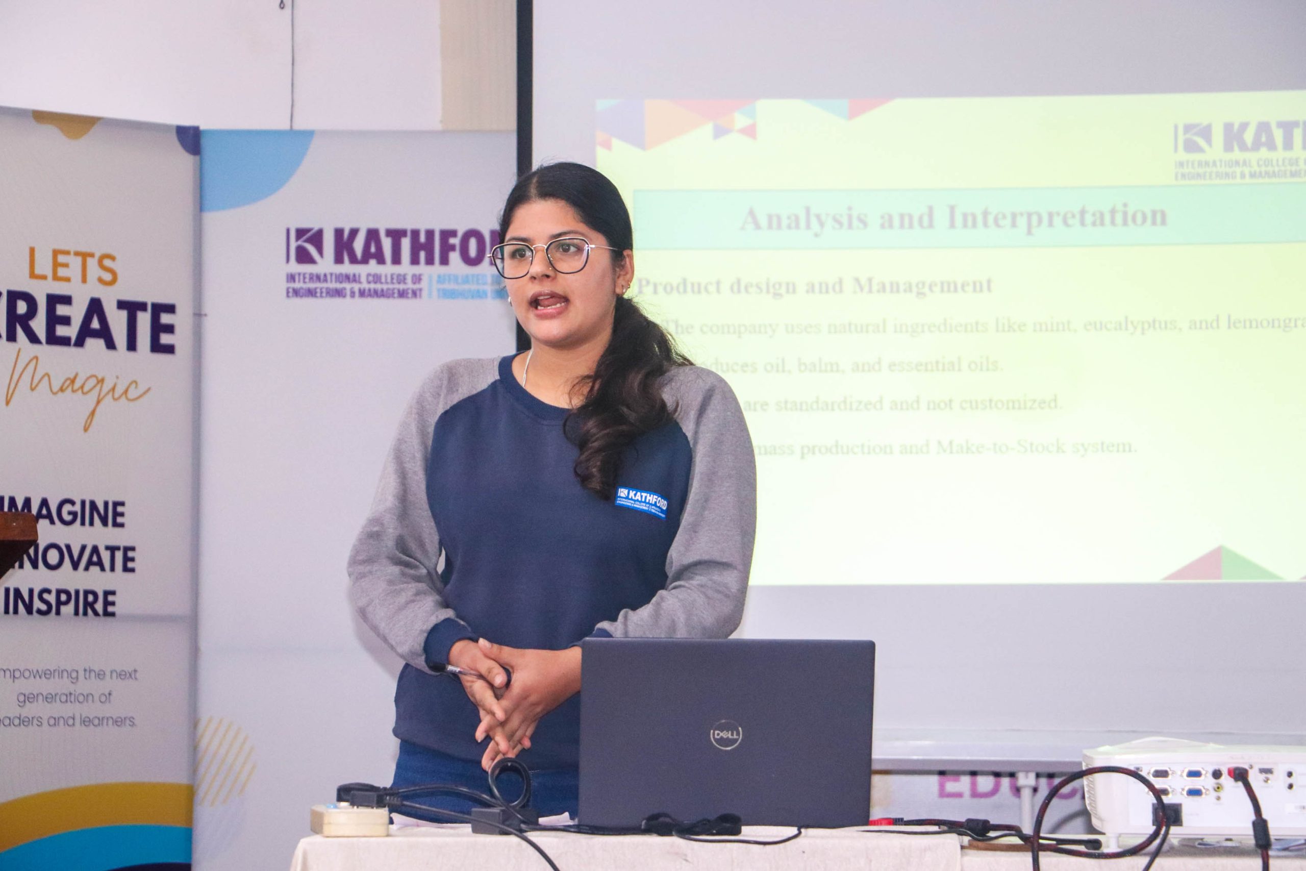BBA students presenting industrial visit report