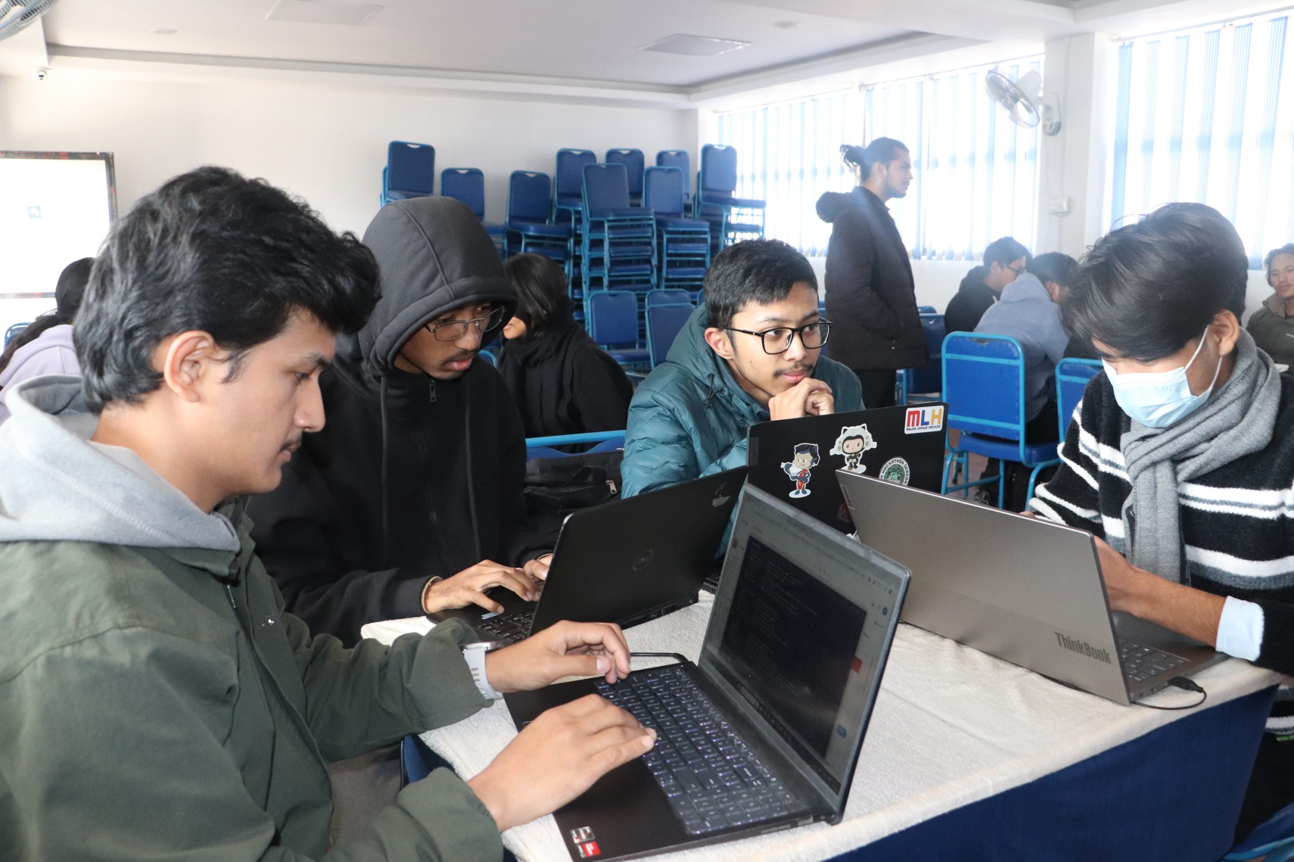 IT Course Difficulty Nepal students learning coding in classroom